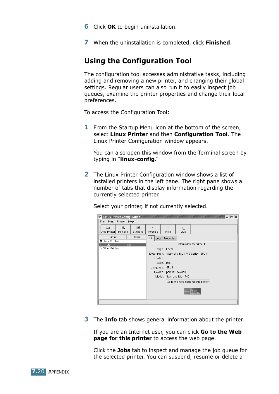 Using the configuration tool | Samsung ML 1740 User Manual | Page 137 / 150
