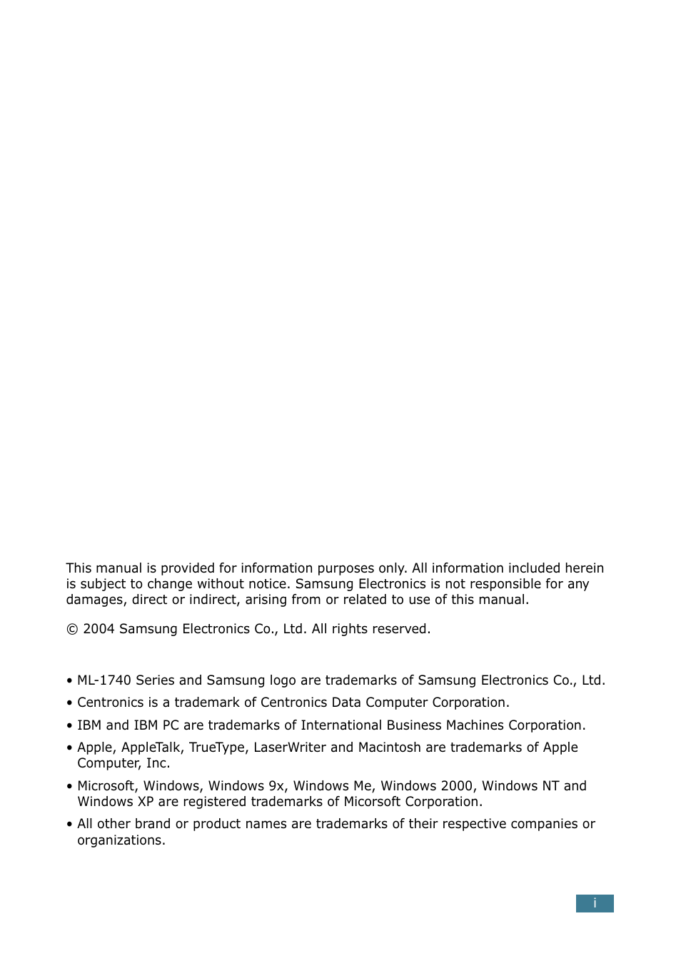 Samsung ML 1740 User Manual | Page 2 / 150