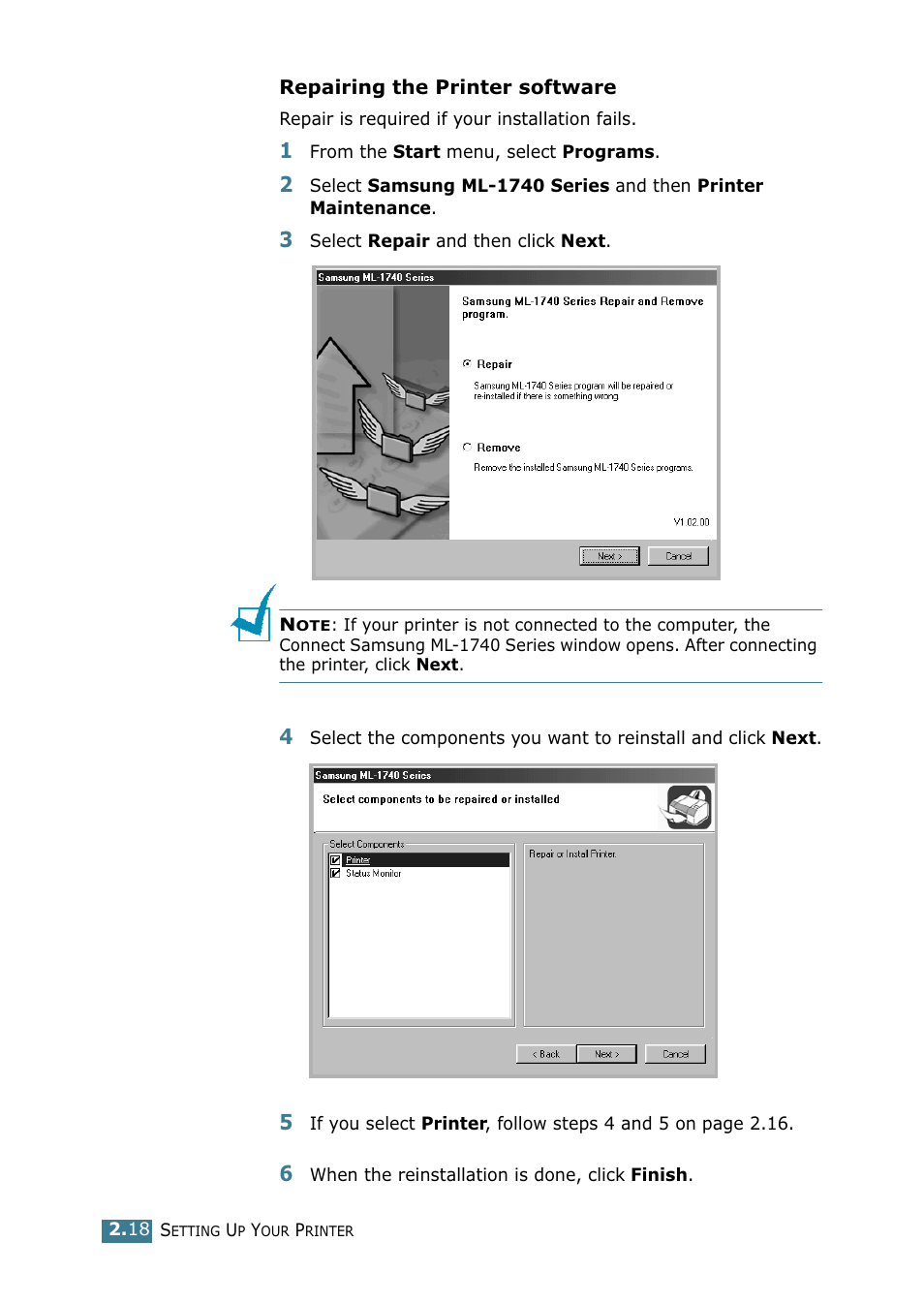 Samsung ML 1740 User Manual | Page 35 / 150