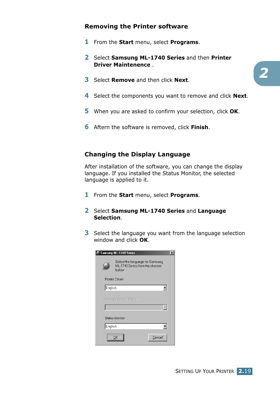 Samsung ML 1740 User Manual | Page 36 / 150