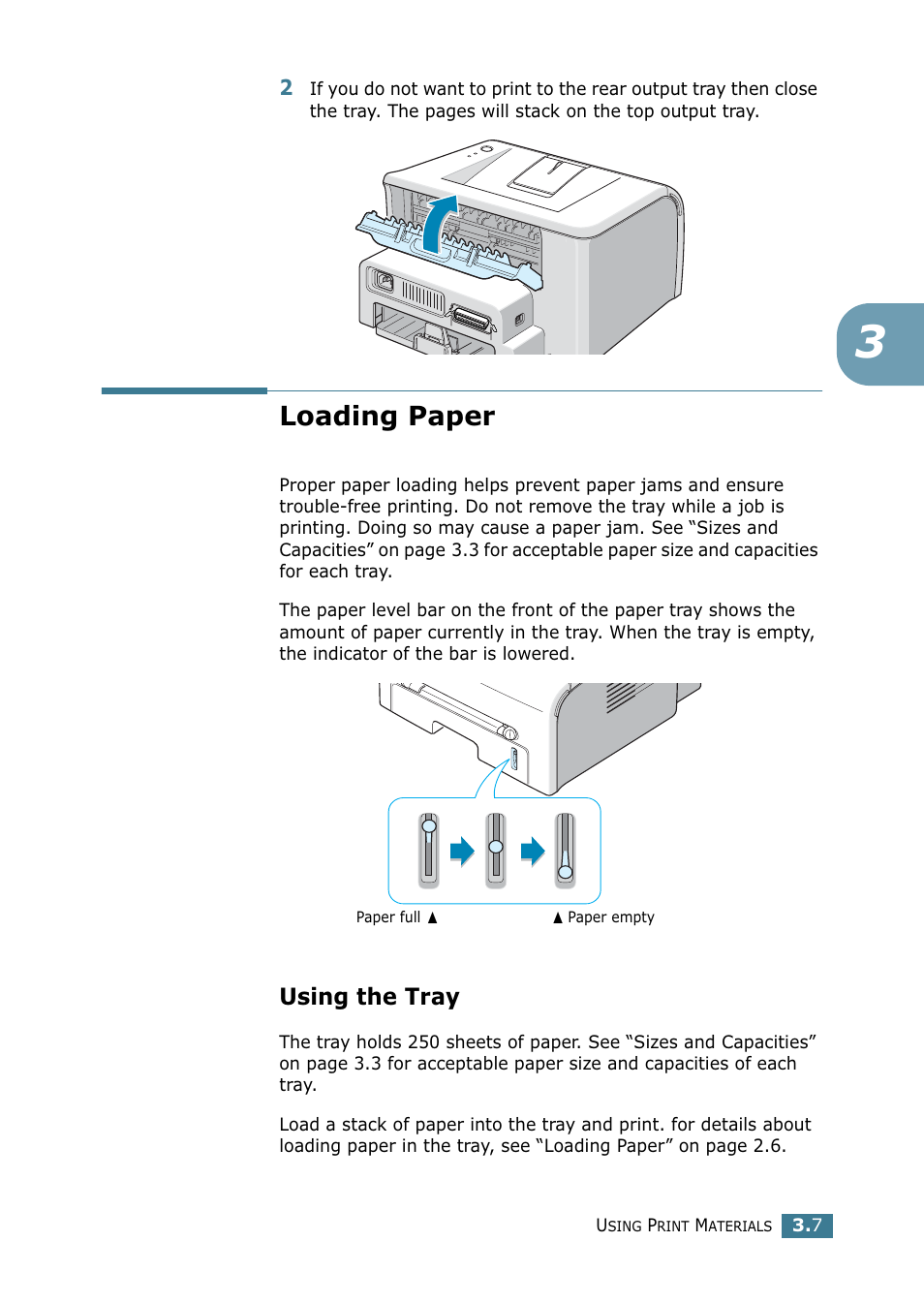 Loading paper, Using the tray | Samsung ML 1740 User Manual | Page 44 / 150