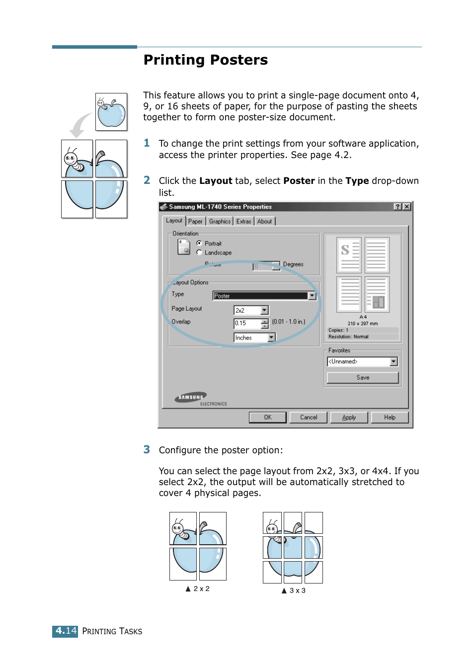 Printing posters | Samsung ML 1740 User Manual | Page 69 / 150