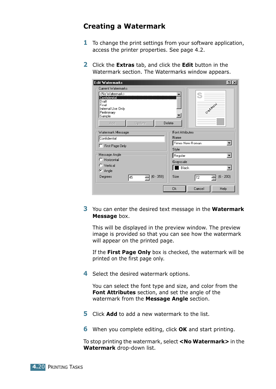 Creating a watermark | Samsung ML 1740 User Manual | Page 75 / 150