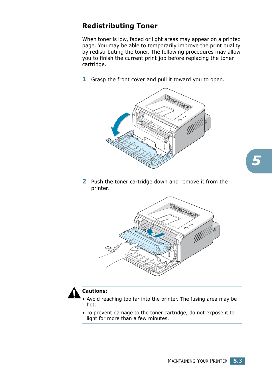 Redistributing toner | Samsung ML 1740 User Manual | Page 88 / 150