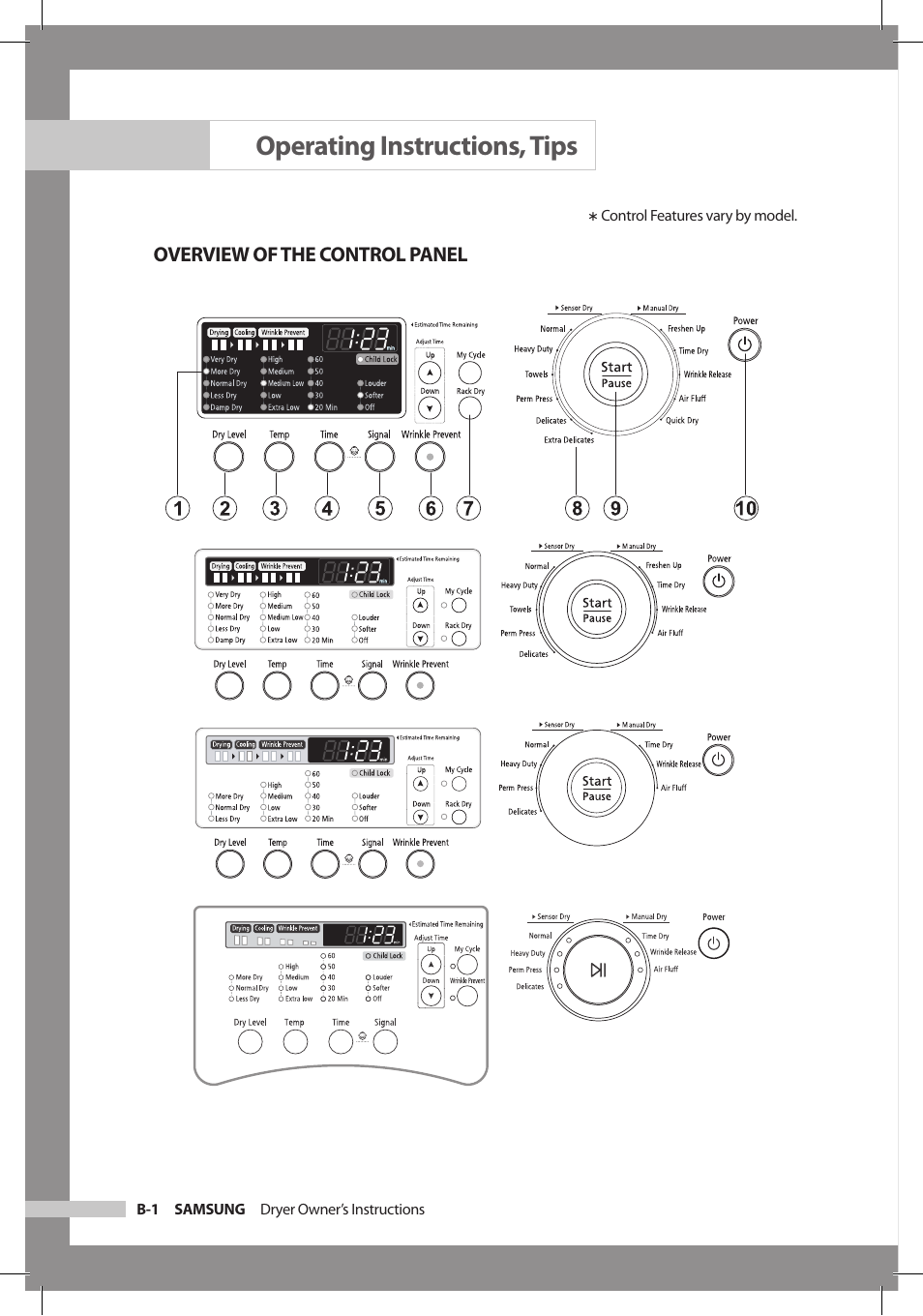Operating instructions, tips | Samsung DC68-02312A-04 User Manual | Page 18 / 36