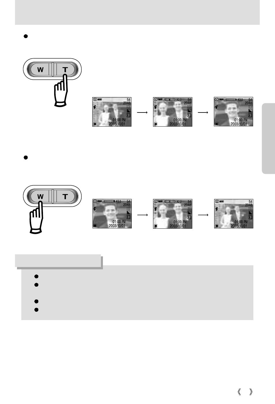Wide / tele button, Information | Samsung Digimax 301 User Manual | Page 25 / 104