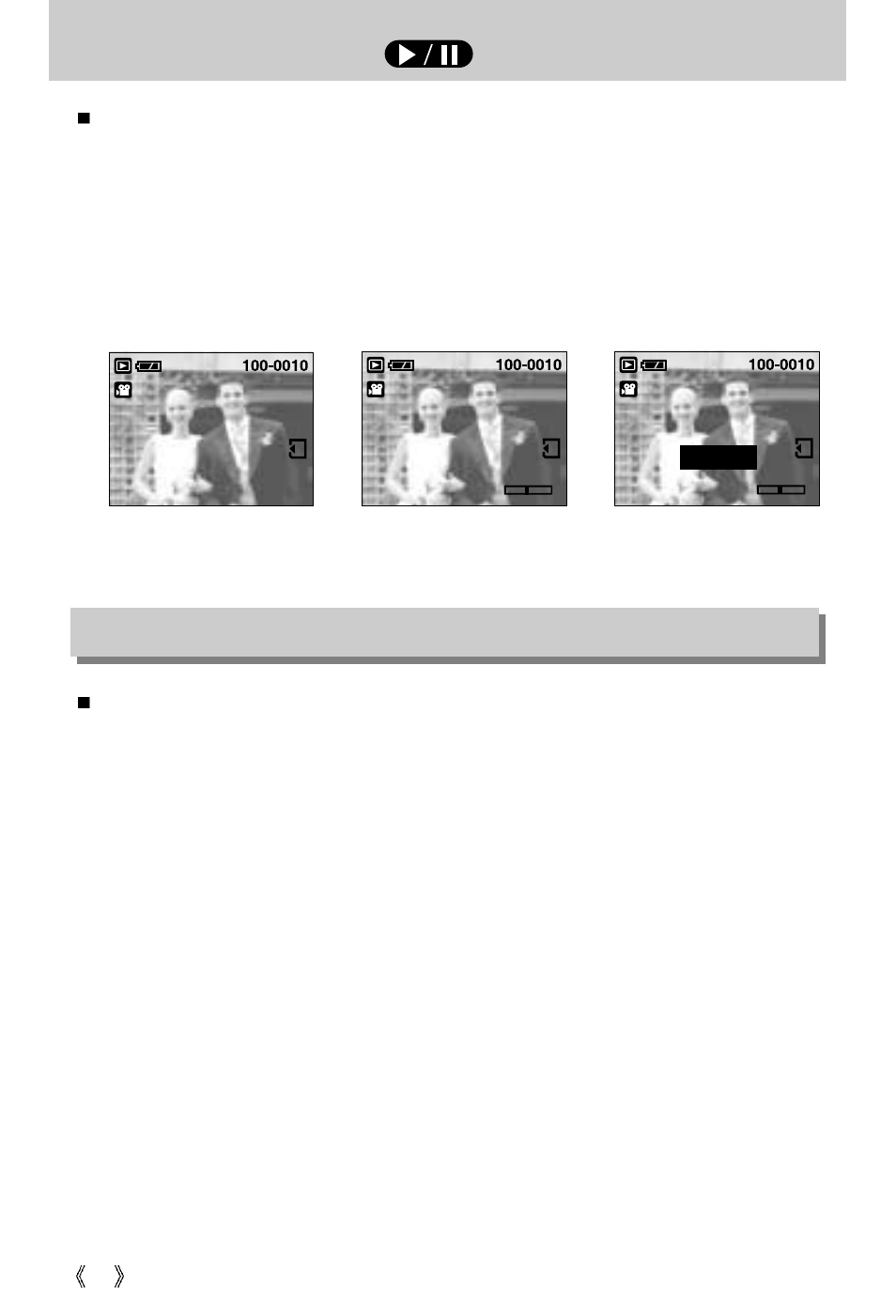 Play & pause ( )/ down button, Left / right/ menu/ ok button | Samsung Digimax 301 User Manual | Page 46 / 104