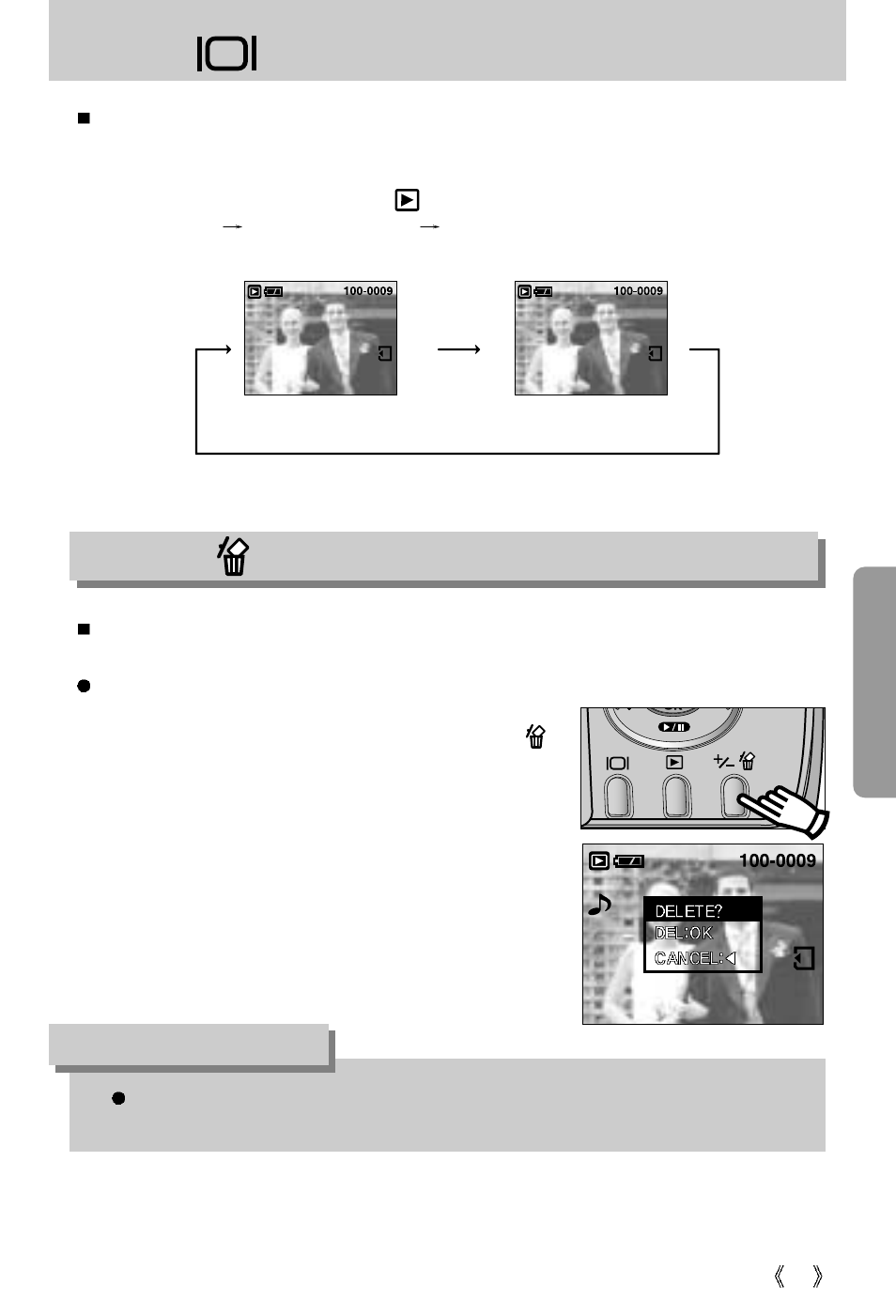Lcd ( ) button, Delete ( ) button, Information | Samsung Digimax 301 User Manual | Page 47 / 104