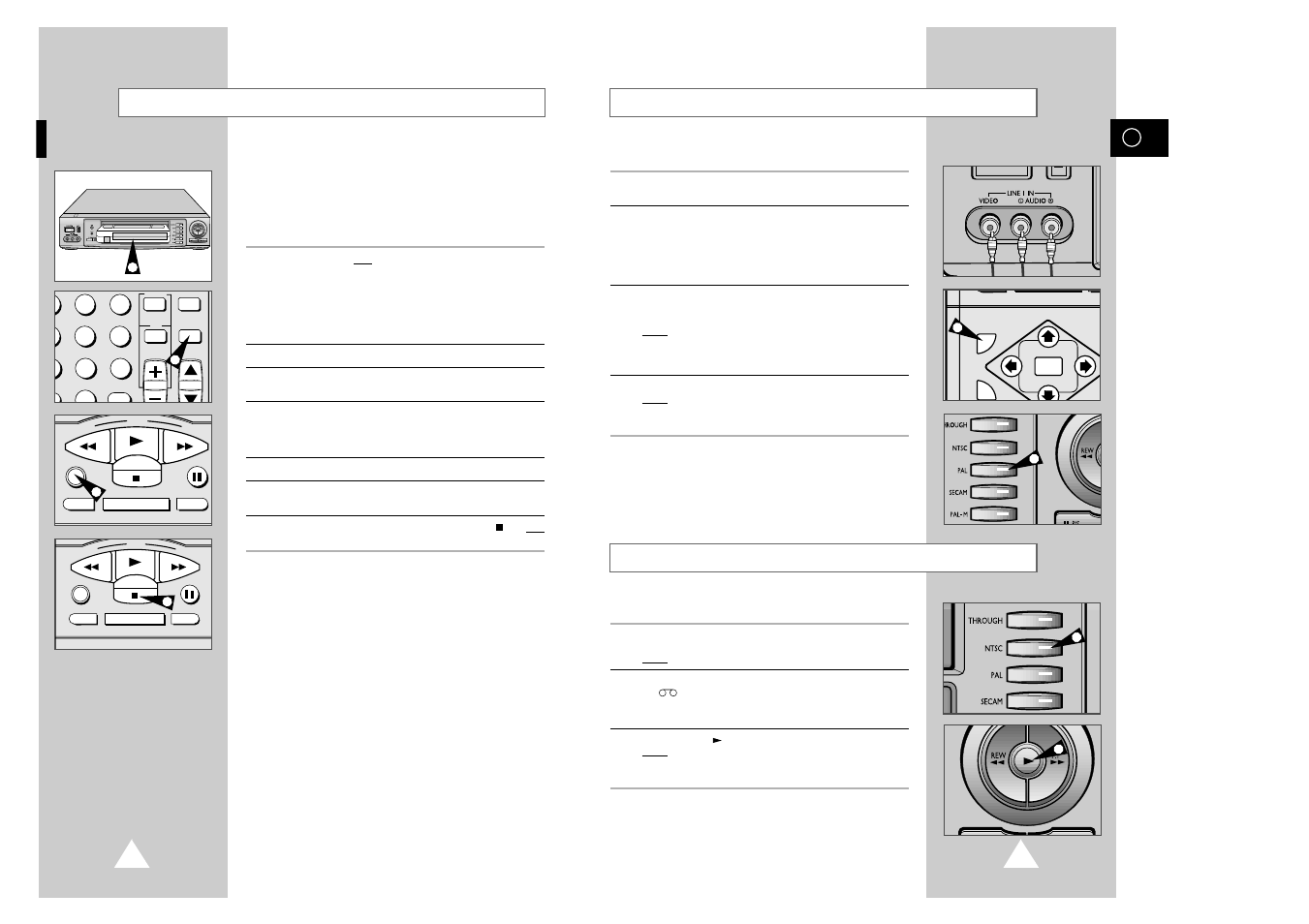 Tv system conversion, Playback conversion, Recording from another vcr or camcorder | Samsung SV-5000W User Manual | Page 21 / 28
