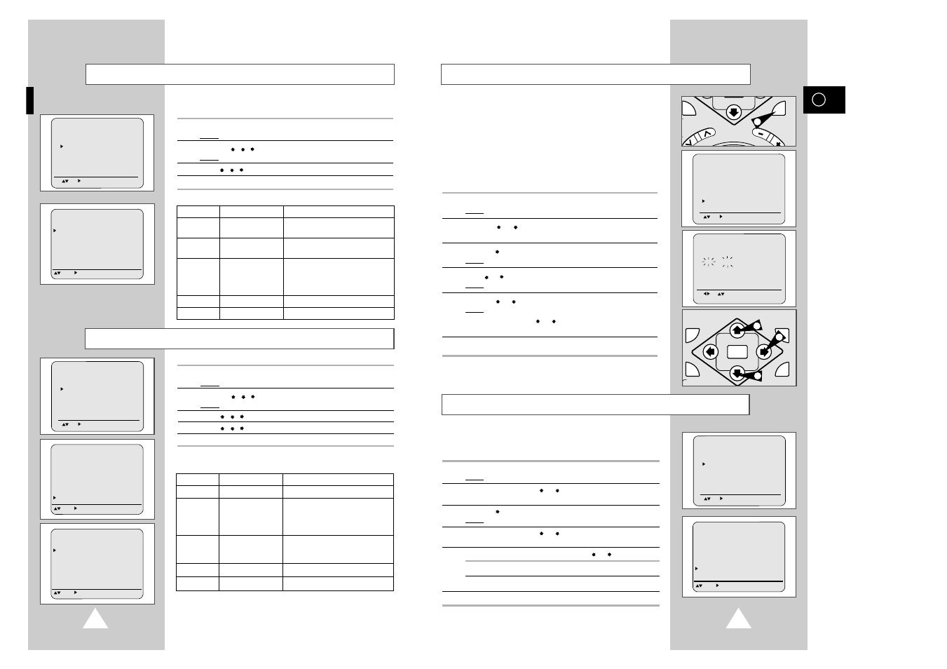 User set1 setting, User set2 setting | Samsung SV-5000W User Manual | Page 9 / 28