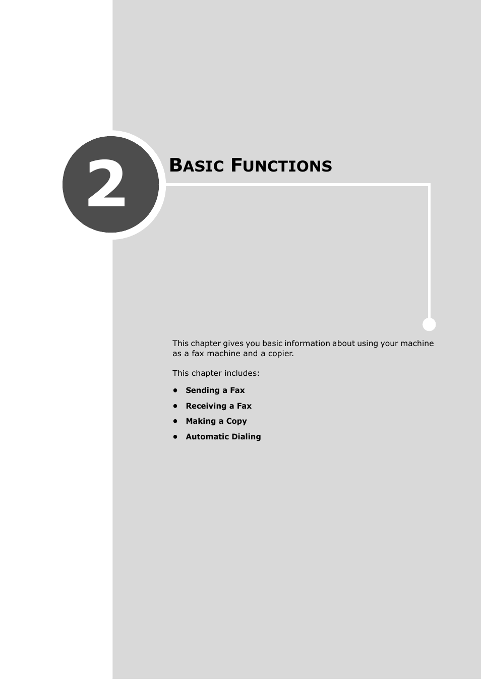 Basic functions, Chapter 2 | Samsung SF-560 User Manual | Page 36 / 98