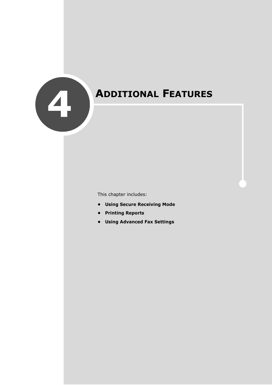 Additional features, Chapter 4 | Samsung SF-560 User Manual | Page 62 / 98
