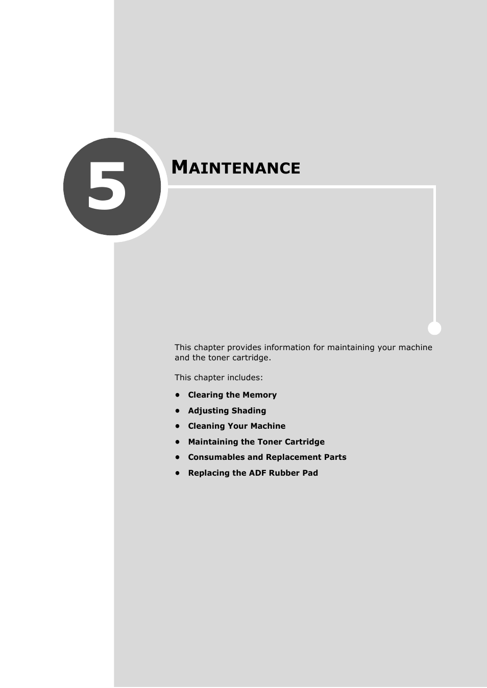 Maintenance, Chapter 5 | Samsung SF-560 User Manual | Page 68 / 98