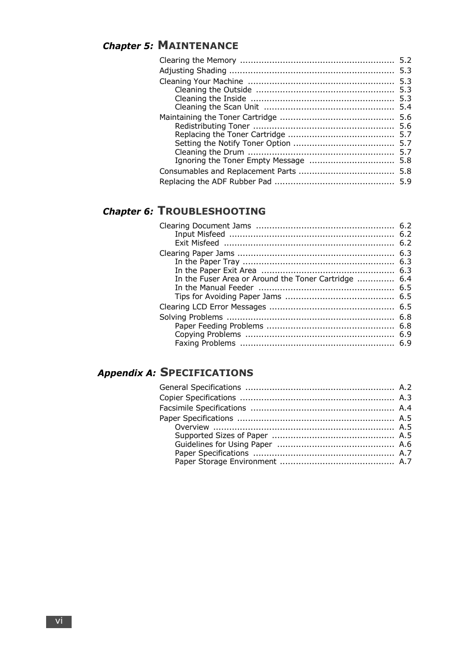 Samsung SF-560 User Manual | Page 7 / 98