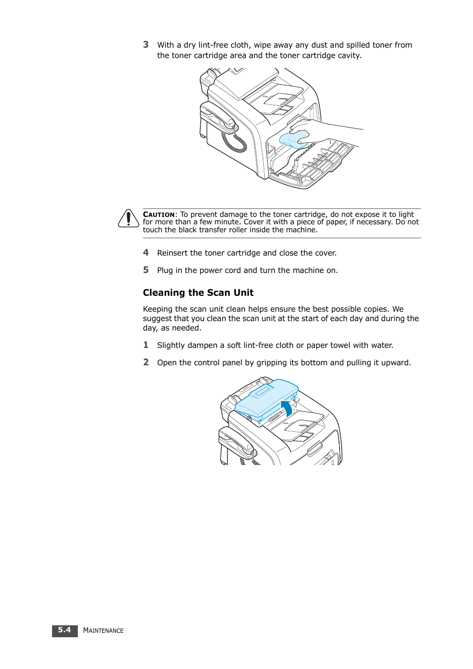 Cleaning the scan unit | Samsung SF-560 User Manual | Page 71 / 98