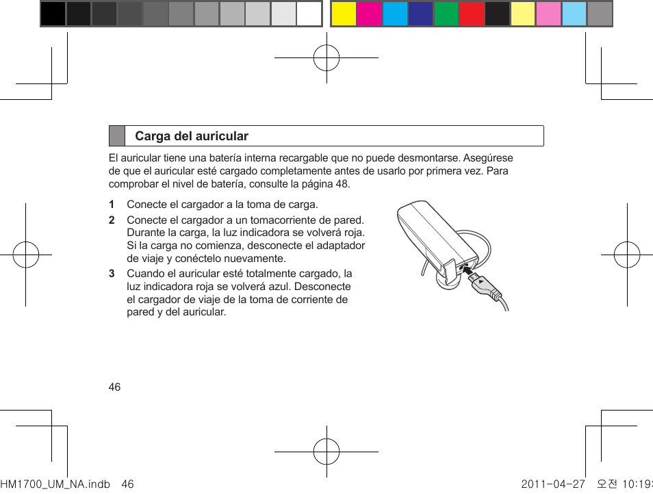 Carga del auricular | Samsung GH68-34355F User Manual | Page 49 / 84