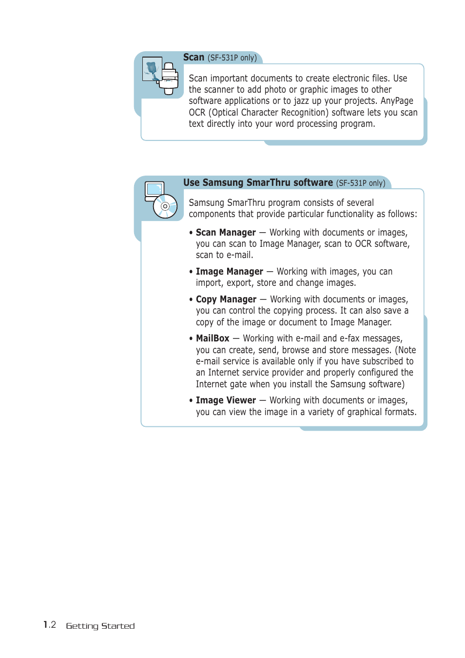 Samsung SF-530 Series User Manual | Page 13 / 167