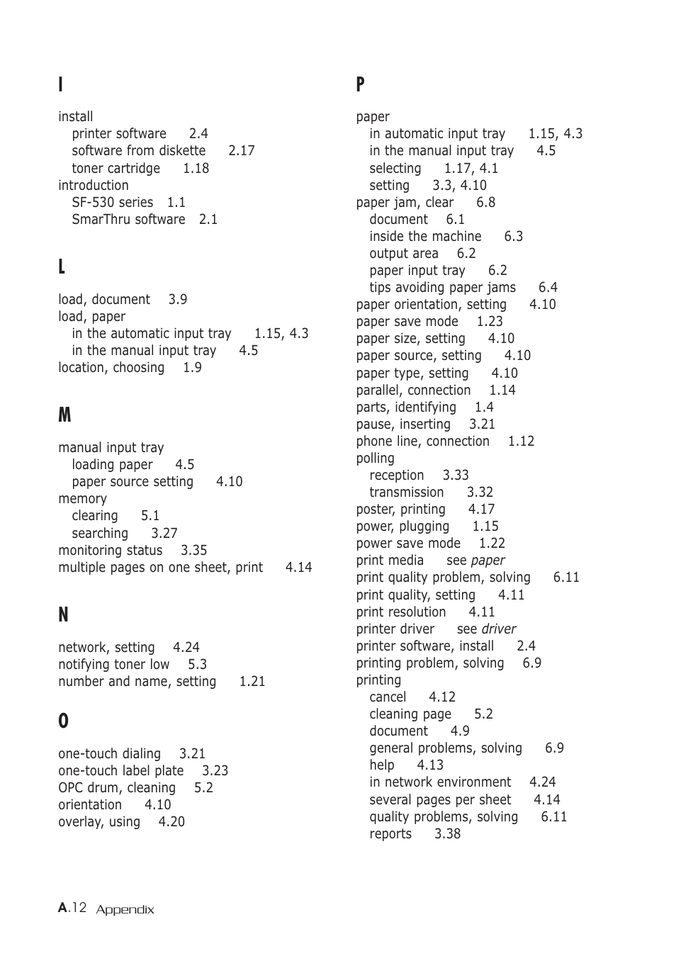 Samsung SF-530 Series User Manual | Page 166 / 167