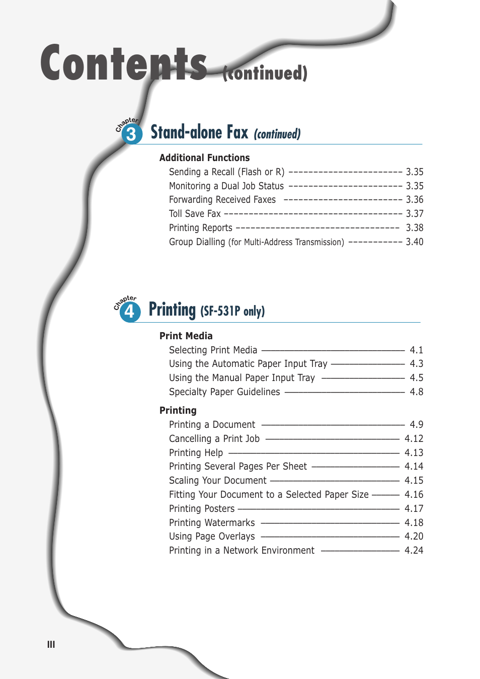 Samsung SF-530 Series User Manual | Page 5 / 167