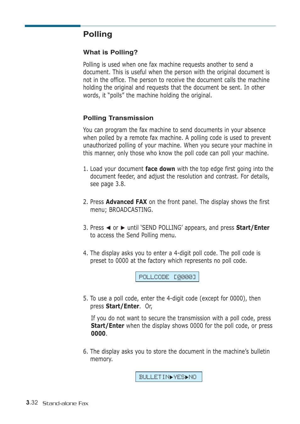 Polling | Samsung SF-530 Series User Manual | Page 89 / 167