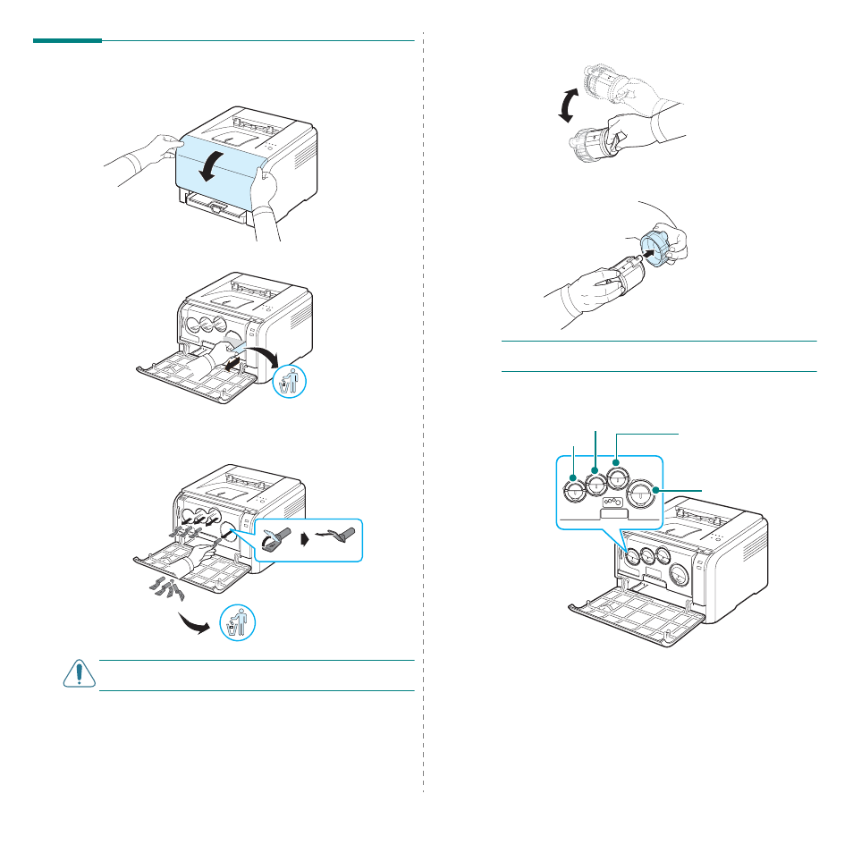 Installing the toner cartridges | Samsung CLP-300 Series User Manual | Page 14 / 90