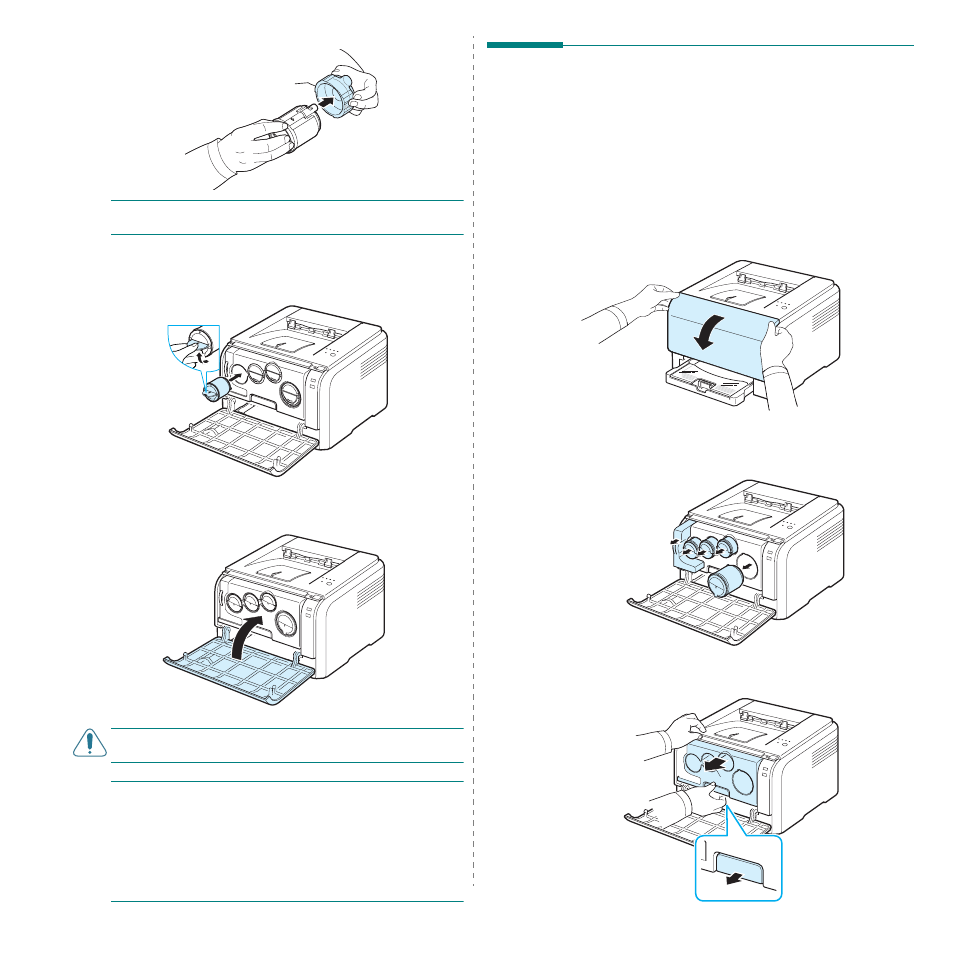 Replacing the imaging unit, Replacing toner cartridges | Samsung CLP-300 Series User Manual | Page 30 / 90