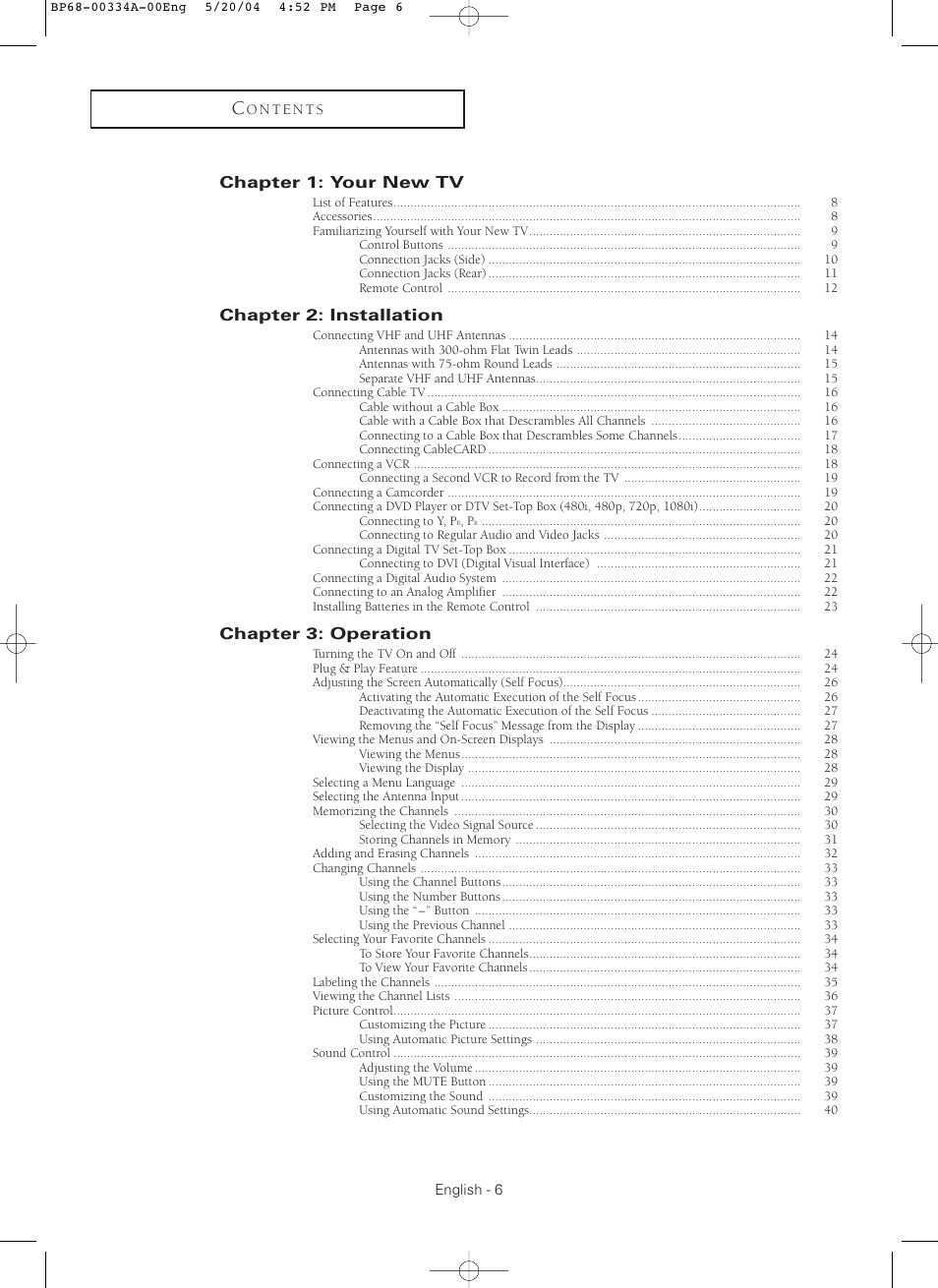 Samsung HC-P5256W User Manual | Page 6 / 79