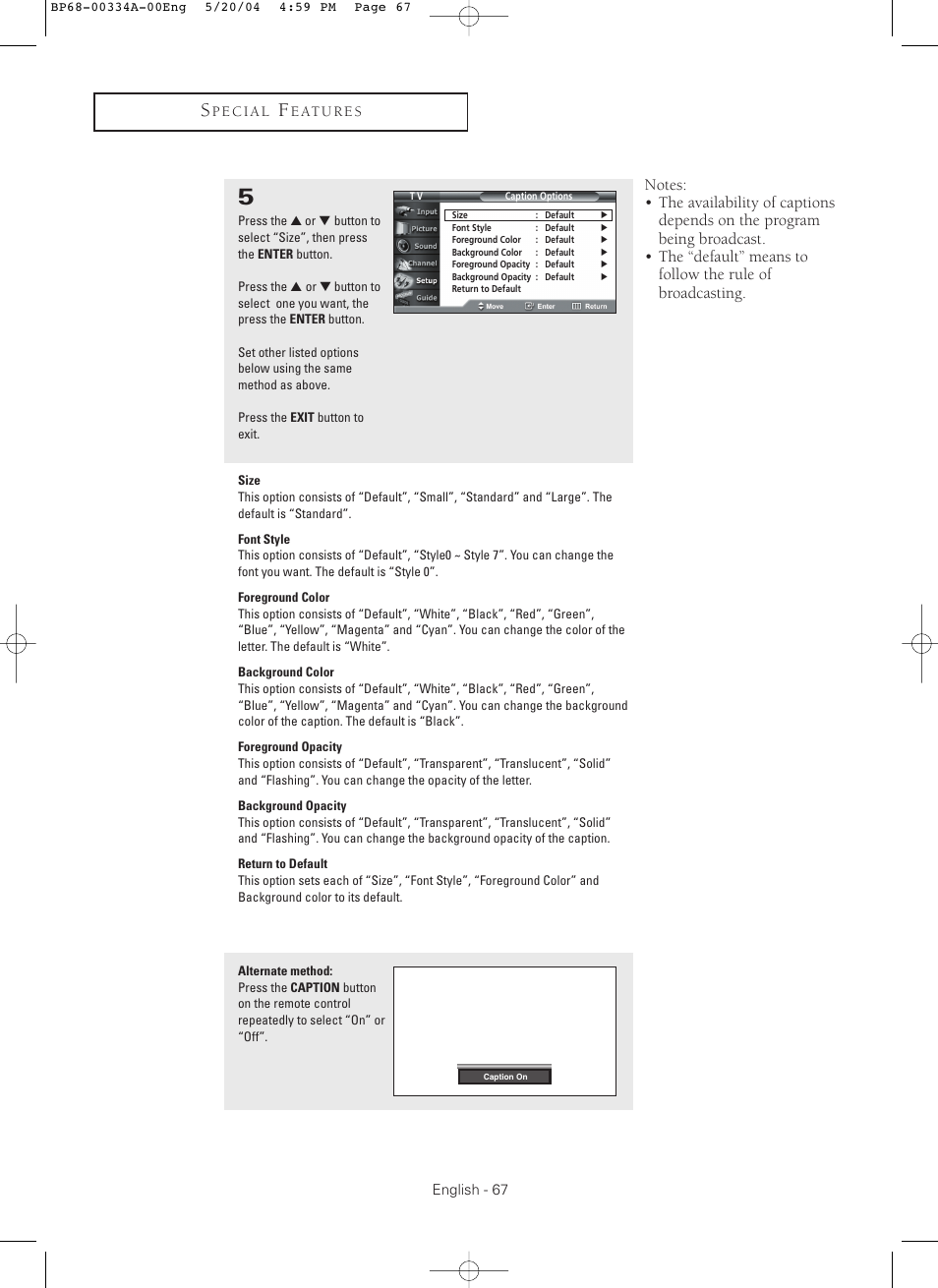 Samsung HC-P5256W User Manual | Page 67 / 79