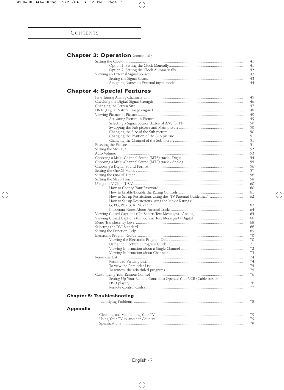 Samsung HC-P5256W User Manual | Page 7 / 79