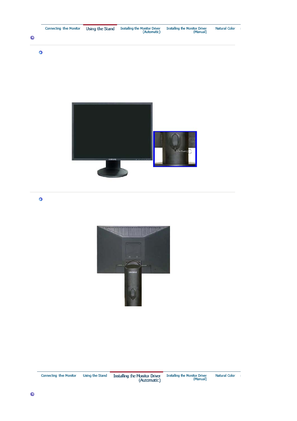 Using the stand | Samsung 205BW User Manual | Page 14 / 60
