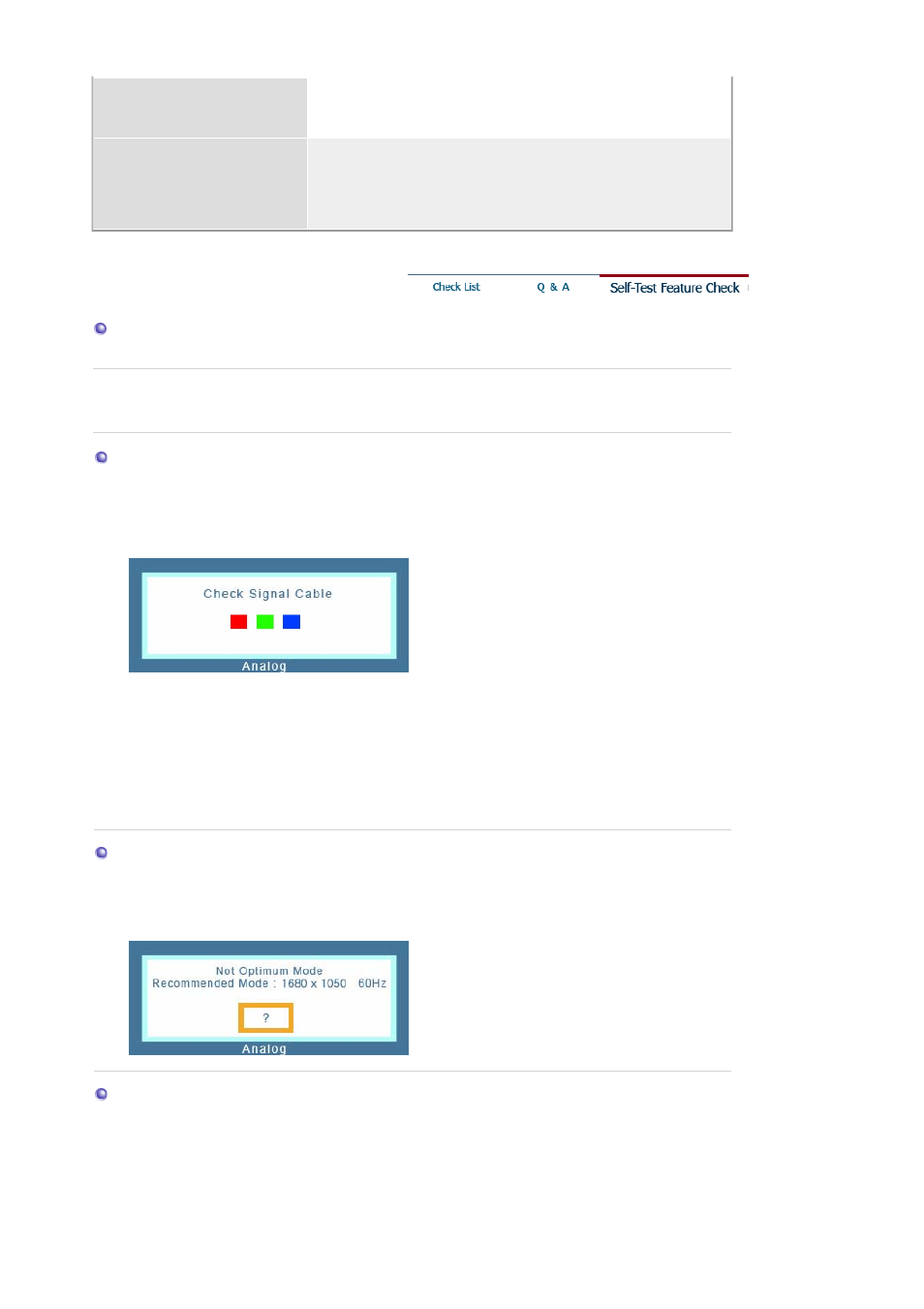 Self-test feature check | Samsung 205BW User Manual | Page 49 / 60