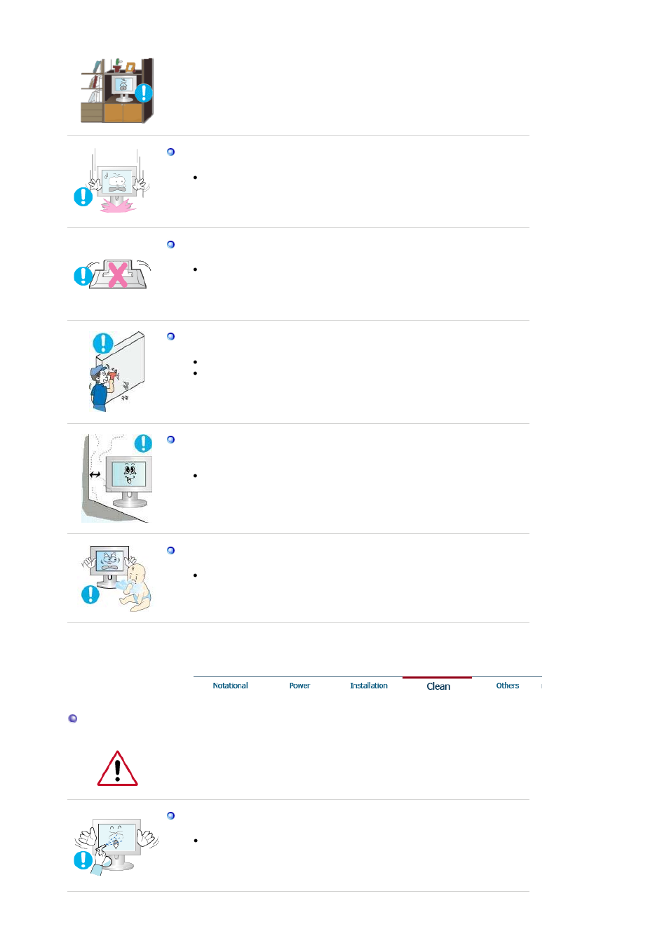 Clean | Samsung 205BW User Manual | Page 5 / 60