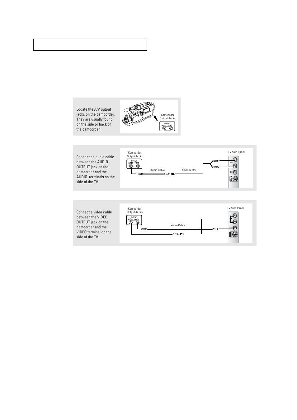 Connecting a camcorder | Samsung DynaFlat TX R2765 User Manual | Page 20 / 68