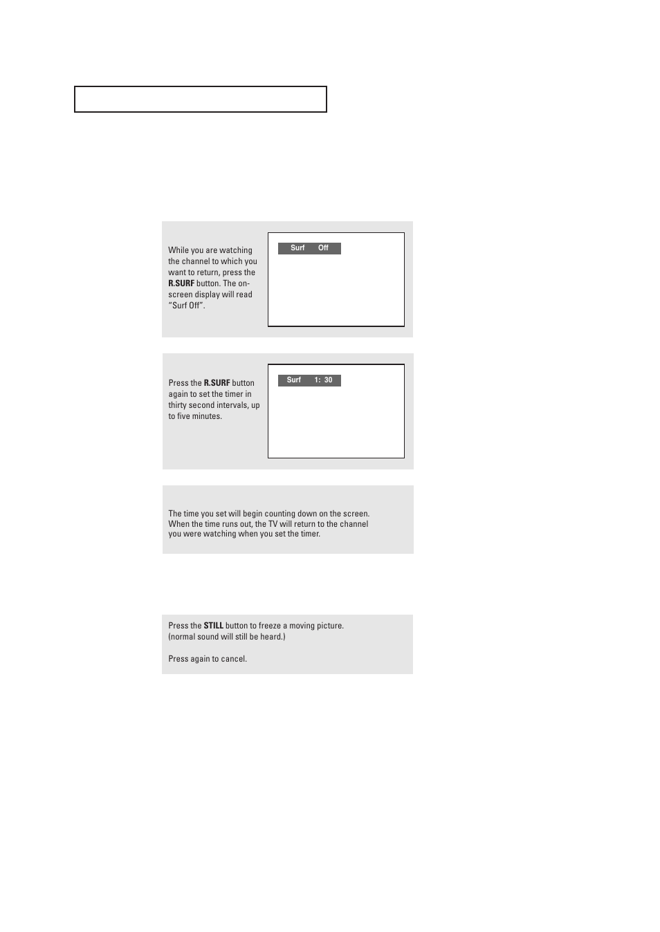 Using the r.surf feature, Freezing the picture | Samsung DynaFlat TX R2765 User Manual | Page 46 / 68