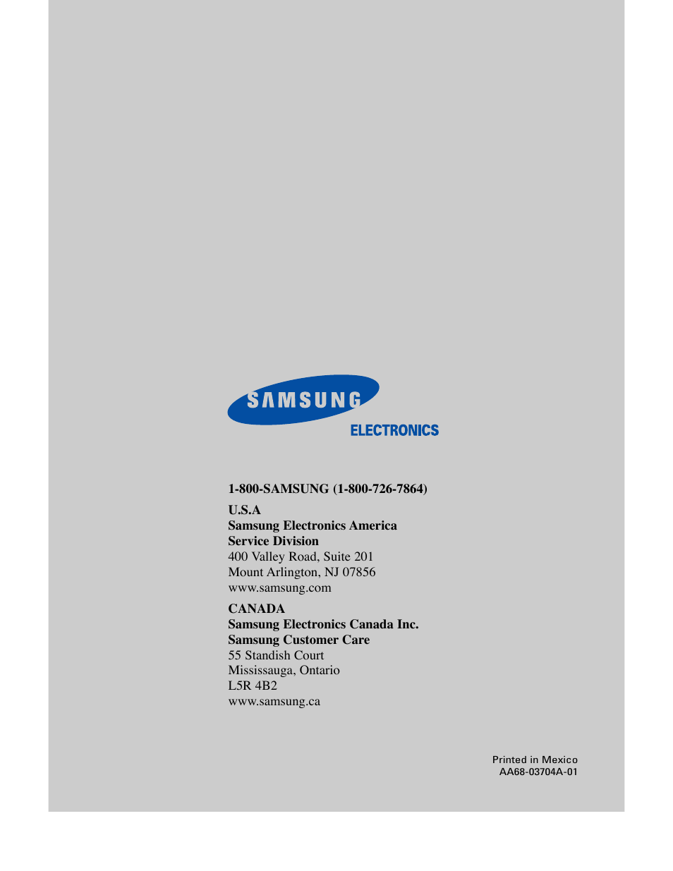 Samsung DynaFlat TX R2765 User Manual | Page 68 / 68