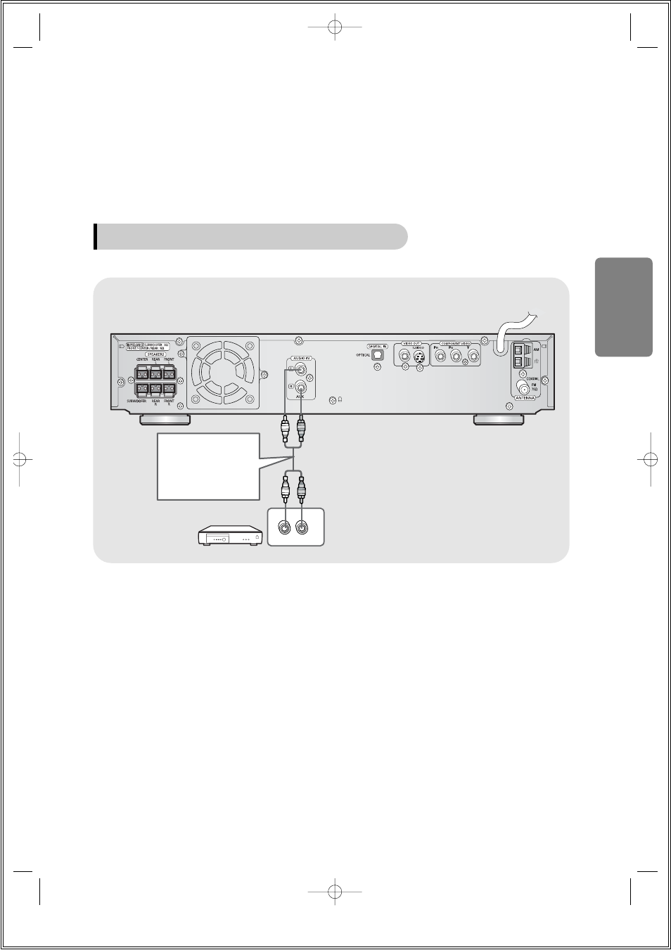 Connecting an external analog component | Samsung HT-DS140 User Manual | Page 19 / 68