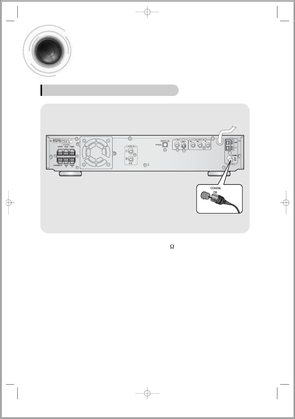 Connecting the antennas, Connecting the antennas 19 | Samsung HT-DS140 User Manual | Page 20 / 68