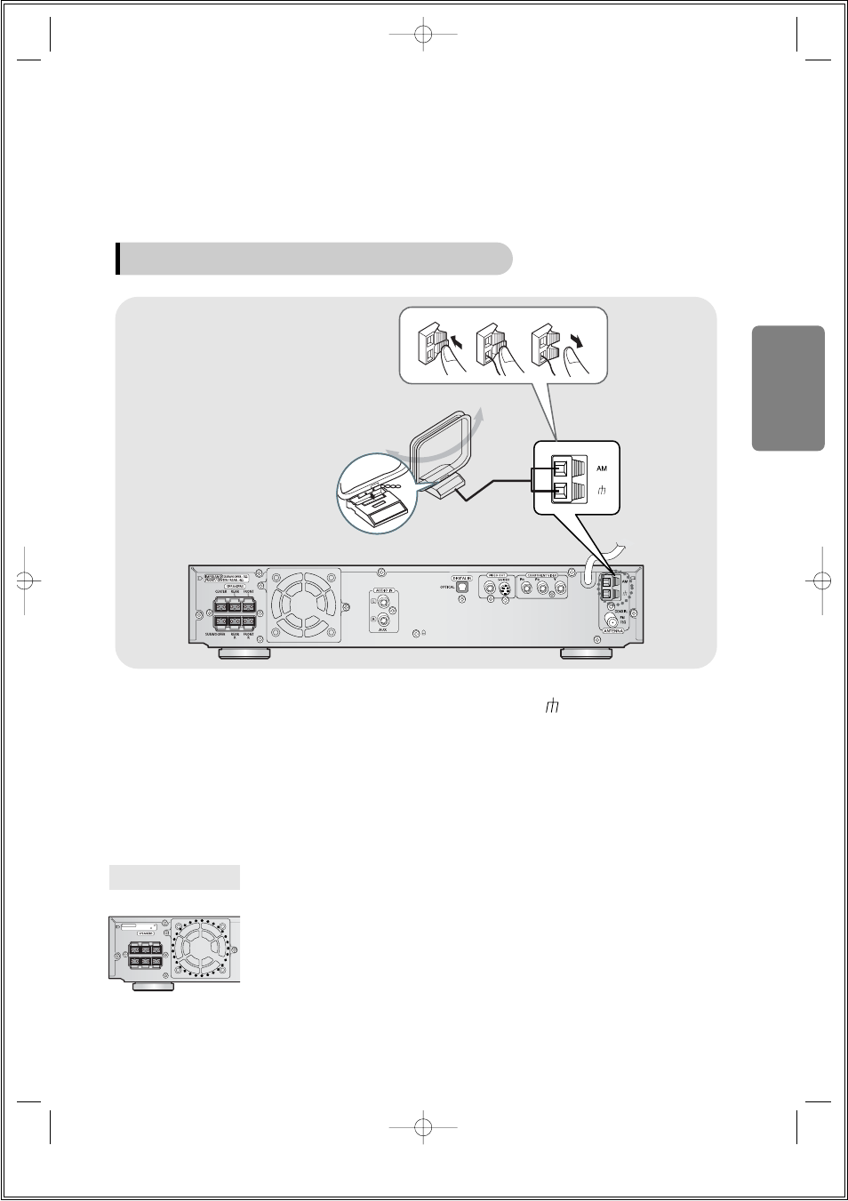 Am antenna connection, Connections, Cooling fan | Samsung HT-DS140 User Manual | Page 21 / 68