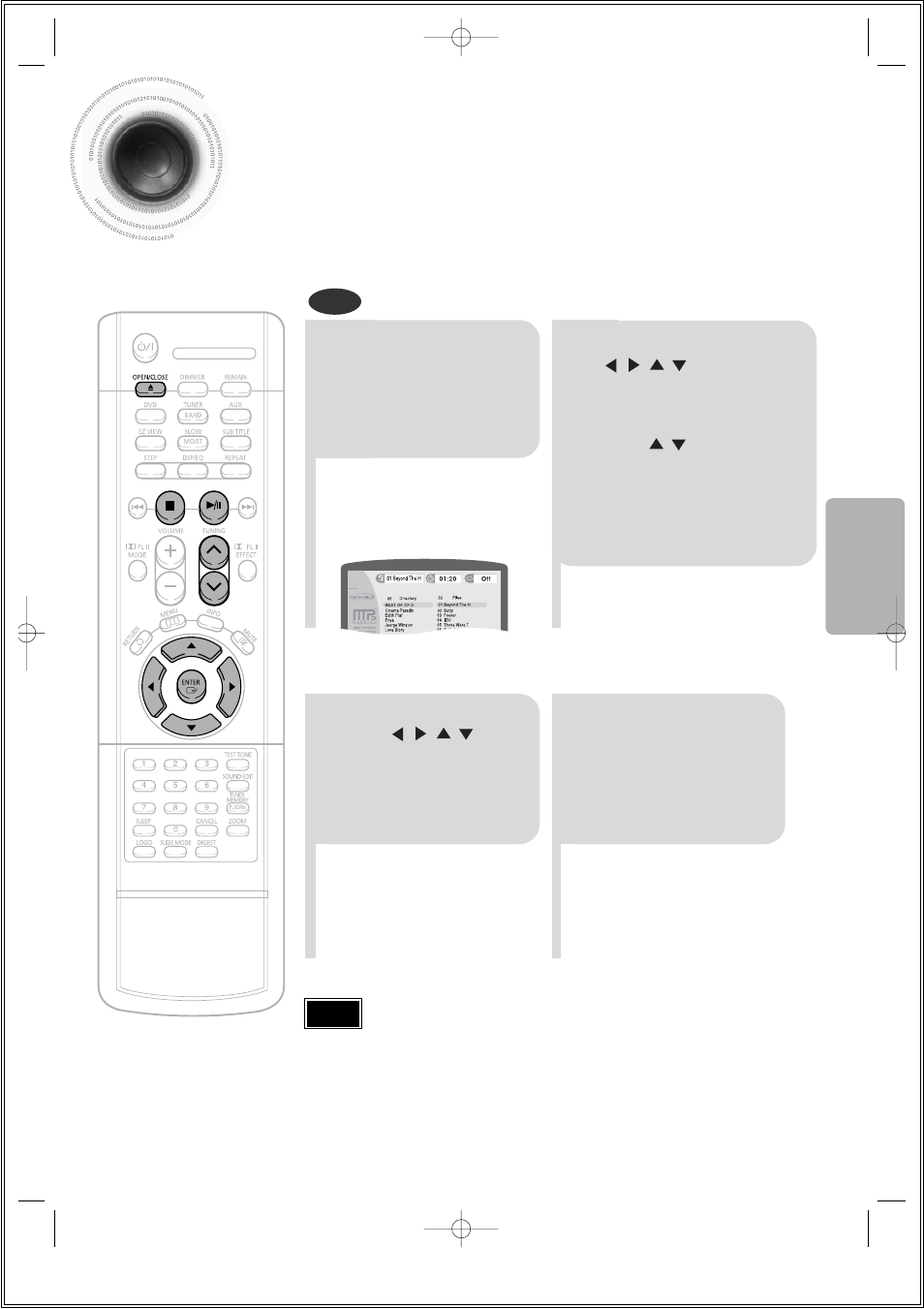 Mp3-cd playback | Samsung HT-DS140 User Manual | Page 23 / 68