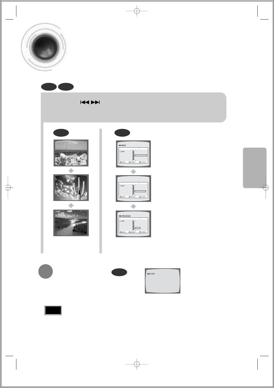Skipping scenes/songs, Skipping scenes/songs 28, Briefly press | Playing frame by frame, Opera tion | Samsung HT-DS140 User Manual | Page 29 / 68