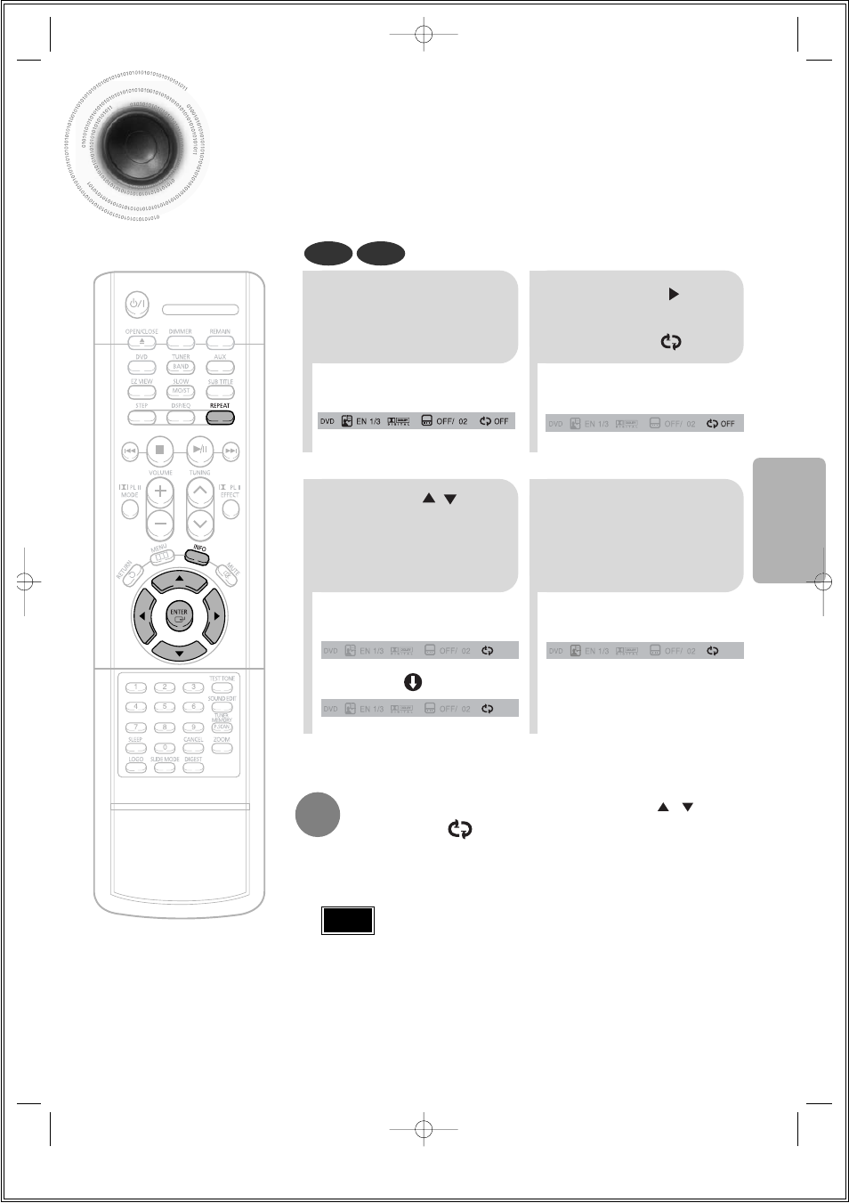 A-b repeat playback, A-b repeat playback 30 | Samsung HT-DS140 User Manual | Page 31 / 68