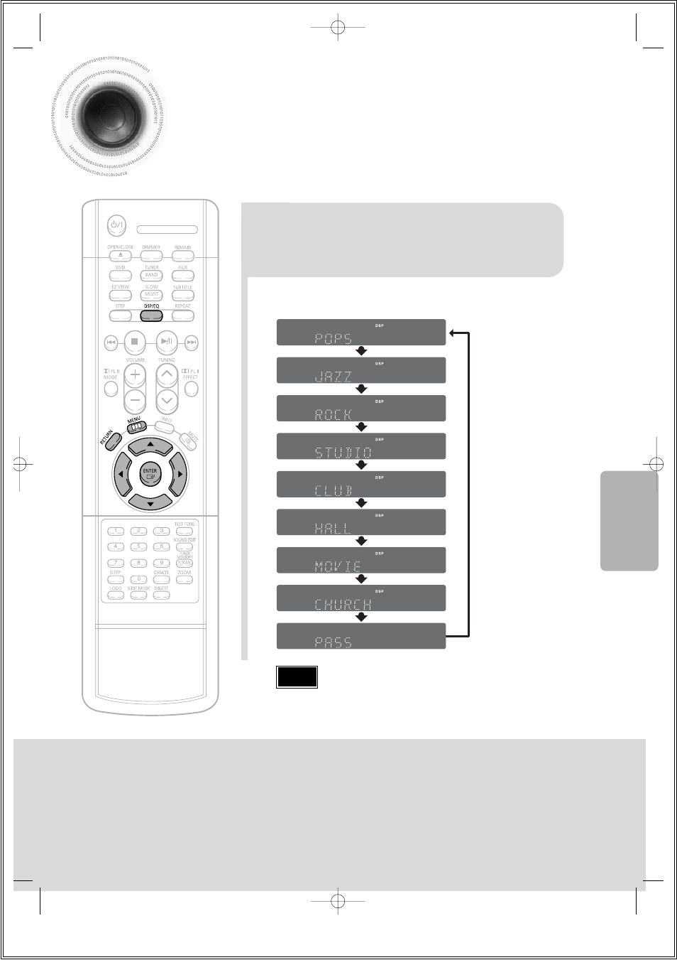 Sound field (dsp)/eq function | Samsung HT-DS140 User Manual | Page 55 / 68