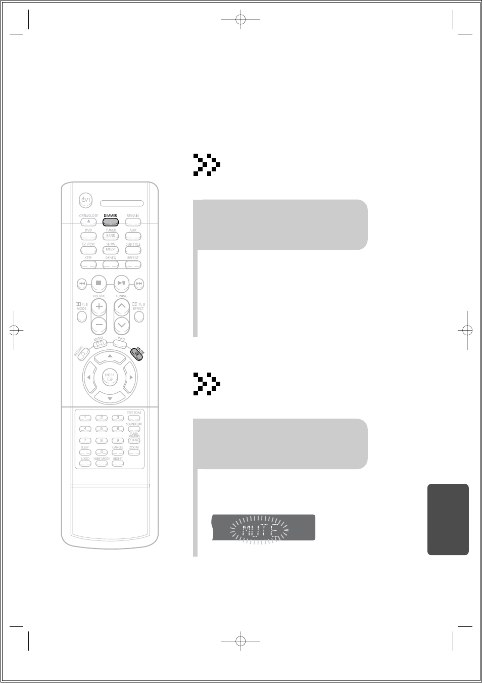 Adjusting display brightness, Mute function, Press dimmer button | Press mute button, Miscellaneous | Samsung HT-DS140 User Manual | Page 61 / 68
