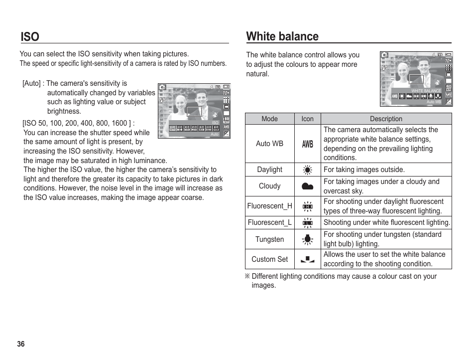 White balance | Samsung BL1050 User Manual | Page 37 / 94