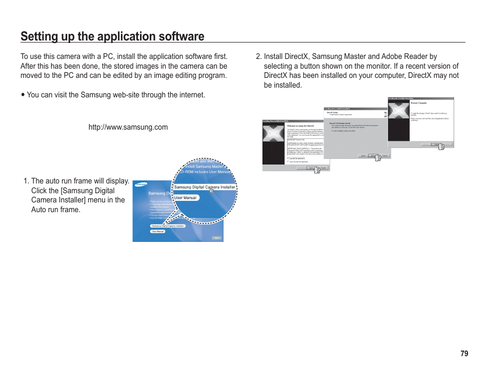 Setting up the application software | Samsung BL1050 User Manual | Page 80 / 94