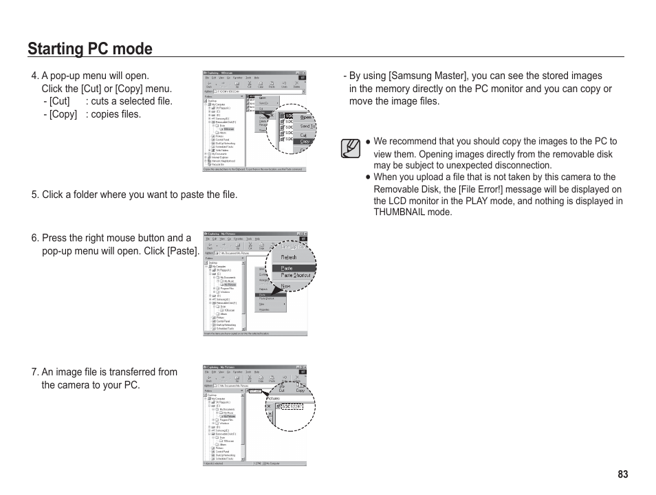 Starting pc mode | Samsung BL1050 User Manual | Page 84 / 94