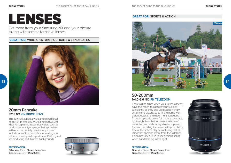 Lenses | Samsung Digital Camera User Manual | Page 44 / 46