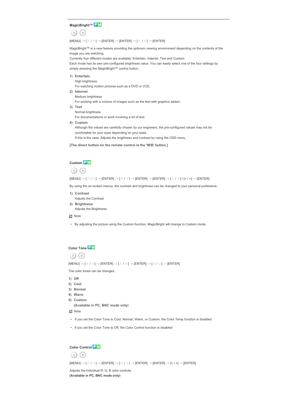 Picture [pc / bnc /dvi mode | Samsung 460DXN User Manual | Page 142 / 176