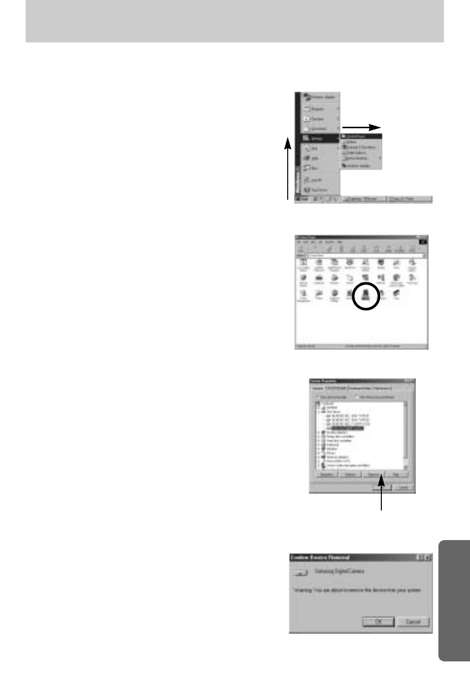 Removing the usb driver for windows 98se | Samsung Digimax V800 User Manual | Page 127 / 144
