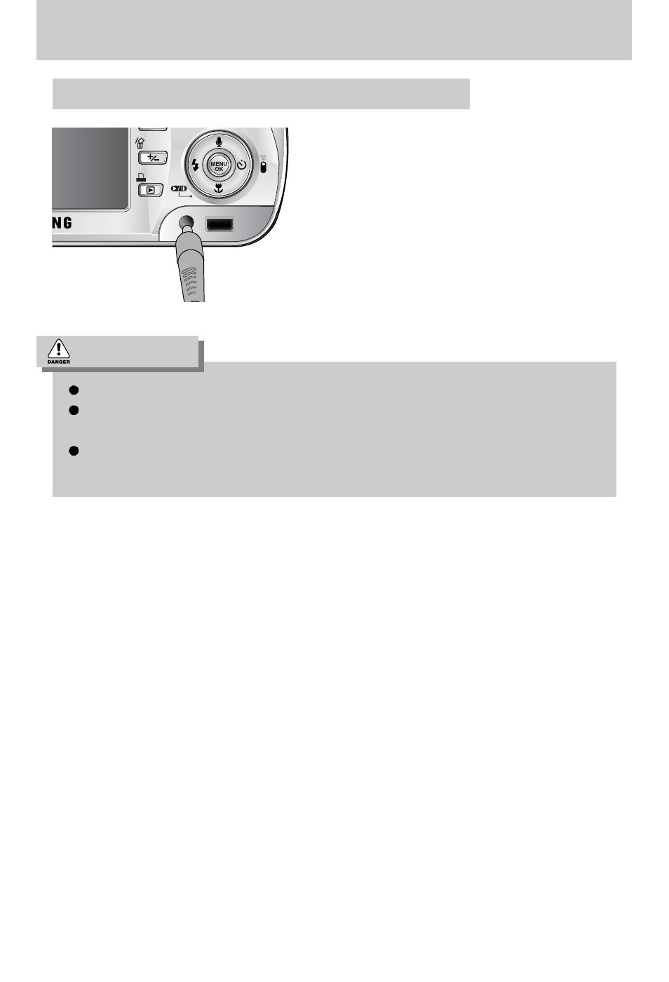 Connecting to a power source, Danger | Samsung Digimax V800 User Manual | Page 14 / 144